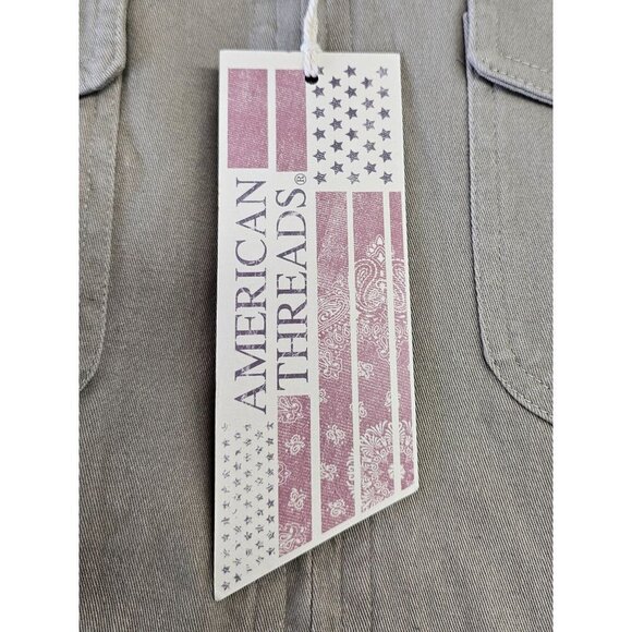 American Threads Midweight Denim Vintage Khaki Men's Jacket Size M - Picture 10 of 12